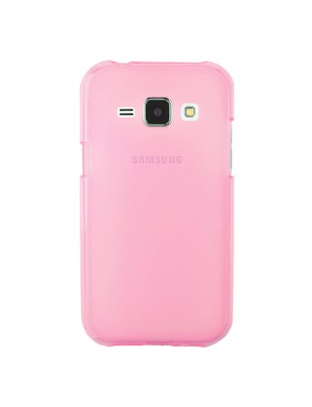 Samsung Galaxy J1 (J100) Kılıf Soft Silikon Şeffaf-Pembe Arka Kapak