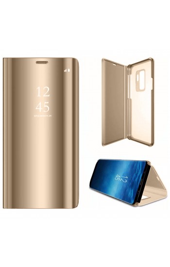 Samsung S9 (G960) Clear View Flip Cover Standlı Kılıf Gold…