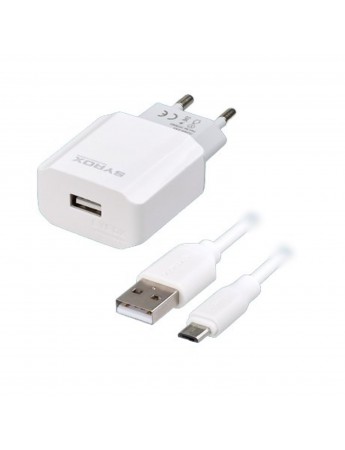 Syrox J47 Micro USB Kablolu Hızlı Şarj Aleti Set 2.6A Beyaz