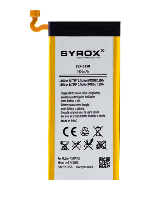 Syrox Samsung Galaxy A3 (BA300) Batarya 1900 mAh B158…