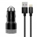 Tiger Metal Oto-Araç Şarj Aleti + Lightning Hızlı Kablo 2.4A Çift USB NT-014-L